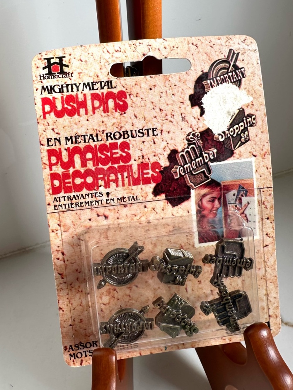 Rare Vintage Homecraft Mighty Metal Corkboard Push Pins